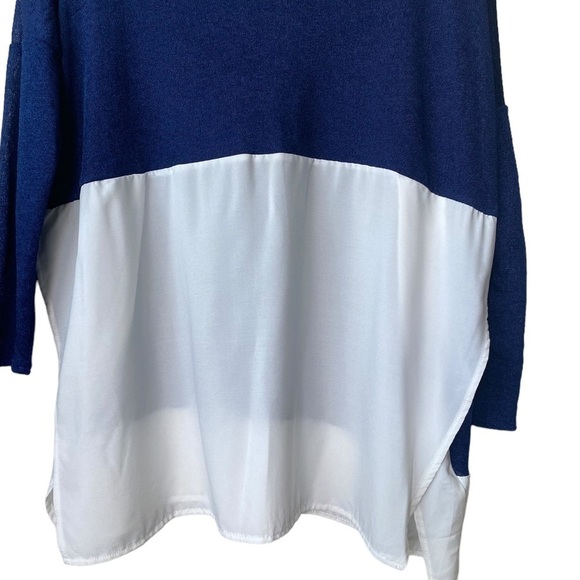 Zara Oversized Sweater M Lightweight Colorblock Boxy Lagenlook Office Preppy - Picture 7 of 9